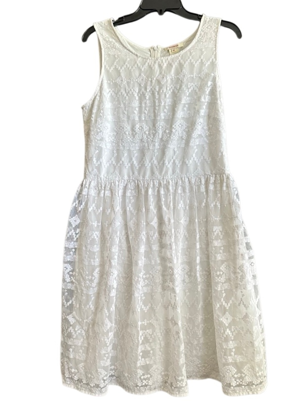 Sundance In a Heartbeat White Sleeveless Lace Shift Dress. Size 10.